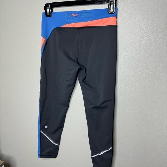 Ivivva by Lululemon Girls Leggings 12 Gray Blue Orange Colorblock Dance Gym - Picture 5 of 8